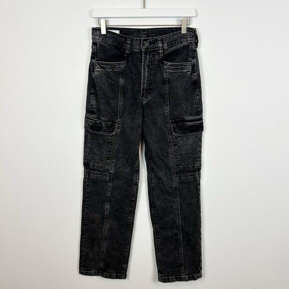 Gap 90's Loose Cargo Black Wash Jeans Size 26 / 2P - Picture 1 of 6